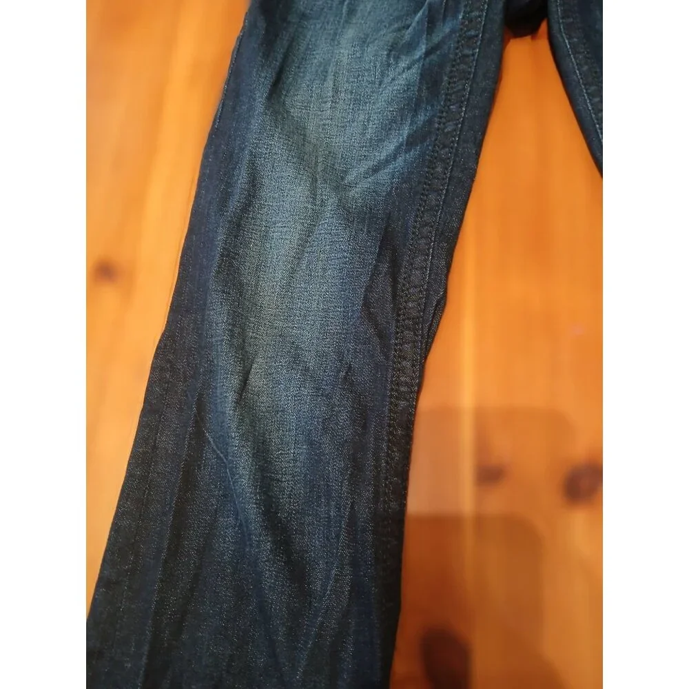 Rock Revival Jeans Dark Blue Wash Faded Distressed Heath Bootcut Size 30 - Picture 3 of 10